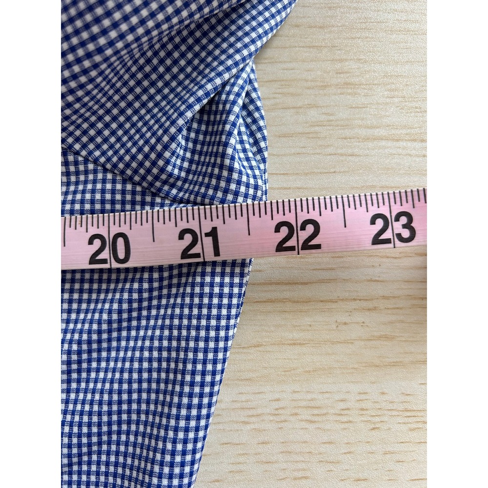 Mizzen+Main Button Down Mens L Blue Gingham Spinnaker‎ Trim Fit Performance - Picture 5 of 8